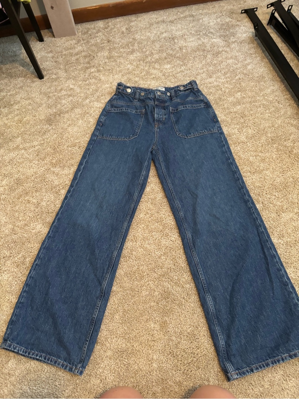 We The Free Wide-Leg Denim Jeans in Blue